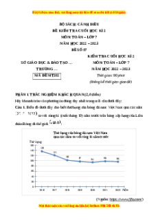 Đề thi cuối kì 2 Toán 7 Cánh diều có đáp án (Đề 7)
