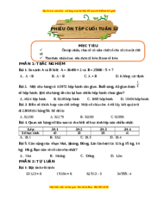 Bài tập cuối tuần Toán lớp 3 Tuần 32 Kết nối tri thức (có lời giải)