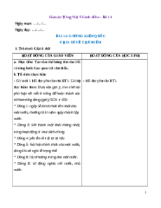 Giáo án Bài 14: Gương kiến quốc Tiếng Việt lớp 5 Cánh diều
