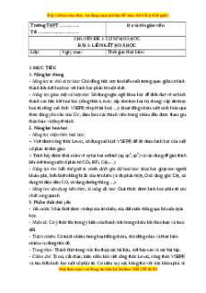 Giáo án chuyên đề Liên kết hóa học và hình học phân tử Hóa 10 Cánh diều