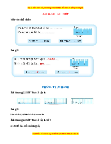 VBT Toán lớp 3 Bài 11 (Chân trời sáng tạo): Mi-li-mét