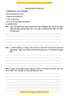 Chuyên đề Giải toán có lời văn Toán lớp 3 nâng cao Chân trời sáng tạo