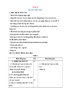 Giáo án Tuần 24 Tiếng việt lớp 1 Cánh diều