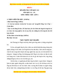 Đề thi cuối kì 1 Tiếng Việt lớp 4 Cánh diều (đề 6)