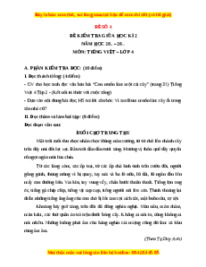 Đề thi giữa kì 2 Tiếng Việt lớp 4 Kết nối tri thức (Đề 4)