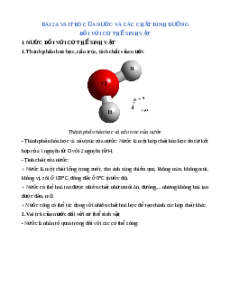 Lý thuyết Vai trò của nước và các chất dinh dưỡng đối với cơ thể sinh vật KHTN 7 Cánh diều