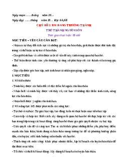 Giáo án Chủ đề 2. Em đang trưởng thành