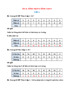 VBT Toán lớp 3 Bài 12 (Kết nối tri thức): Bảng nhân 9, bảng chia 9