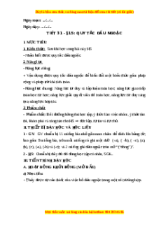Giáo án Quy tắc dấu ngoặc Toán 6 Kết nối tri thức
