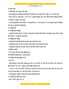 Giáo án Ôn tập học kì 1 Ngữ văn 10 Kết nối tri thức