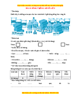 VBT Toán lớp 3 Bài 19 (Chân trời sáng tạo): Bảng thống kê số liệu
