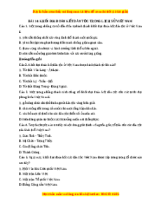 Trắc nghiệm Bài 14 Lịch Sử 10 Kết nối tri thức: Khối đại đoàn kết dân tộc trong lịch sử Việt Nam