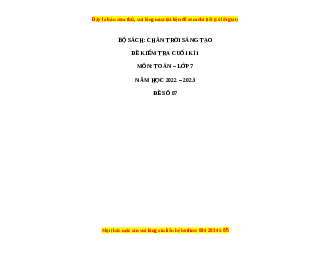 Đề thi cuối học kì 1 Toán 7 Chân trời sáng tạo có đáp án (Đề 7)