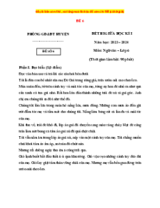Đề thi giữa kì 1 Ngữ văn 6 Kết nối tri thức (đề 6)