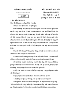 Đề thi Cuối kì 1 Ngữ văn 9 Cánh diều 2024 (Đề 7)