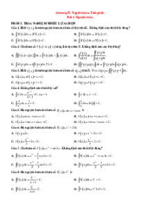 Trắc nghiệm Toán 12 Đúng-Sai, Trả lời ngắn Chân trời sáng tạo Học kì 2 (form 2025)