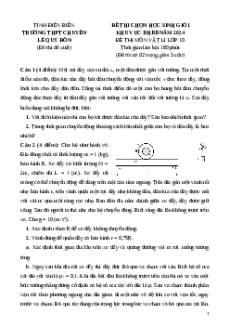 Đề thi HSG Vật Lí 10 Trường THPT Chuyên Lê Quý Đôn - Điện Biên