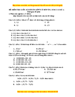 Đề thi giữa kì 2 Toán lớp 5 nâng cao - Đề 1