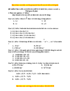 Đề thi giữa kì 2 Toán lớp 5 nâng cao - Đề 1