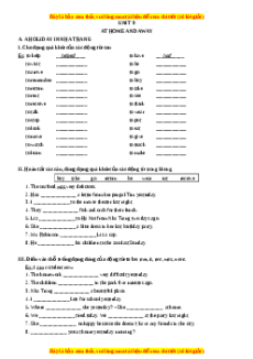 Bài tập Unit 9: At home and a way Tiếng Anh 7 - Mai Lan Hương