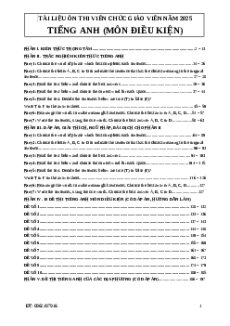 (Ôn thi Viên chức Mầm non) Tài liệu Kiến thức trọng tâm tiếng Anh