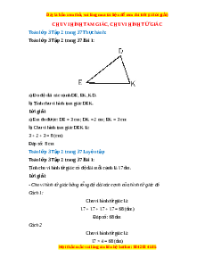 Giải Sgk Toán lớp 3 Bài 16: Chu vì hình tam giác. Chu vi hình tứ giác (Chân trời sáng tạo)