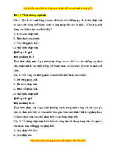 Trắc nghiệm Bài 13: Thực hiện pháp luật