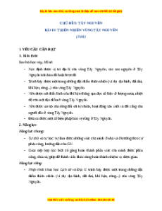 Giáo án Bài 19 Lịch sử & Địa lí lớp 4 Chân trời sáng tạo: Thiên nhiên vùng Tây Nguyên