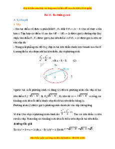 Lý thuyết Toán 10 Kết nối tri thức Bài 22: Ba đường Conic