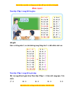 Giải Sgk Toán lớp 3 Bài 45: Bảng chia 9 (Chân trời sáng tạo)
