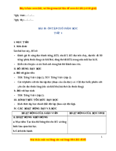 Giáo án Bài 19 Tiếng Việt lớp 4 Cánh diều: Ôn tập cuối năm học