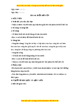 Giáo án Biểu đồ cột Toán 6 Kết nối tri thức