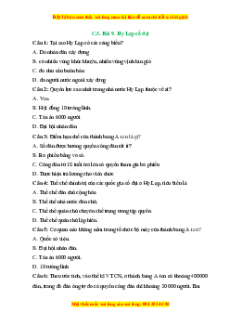 Trắc nghiệm Bài 9 Lịch sử 6 Cánh diều: Hy Lạp và La Mã cổ đại