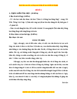 Đề thi cuối kì 1 Tiếng Việt lớp 3 Chân trời sáng tạo - Đề 6