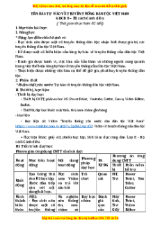 Giáo án Bài 1 GDCD 8 Cánh diều: Tự hào về truyền thống dân tộc VN