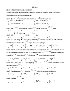 Đề thi Toán 12 Giữa kì 2 Chân trời sáng tạo (Cấu trúc mới 2025) - Đề 1