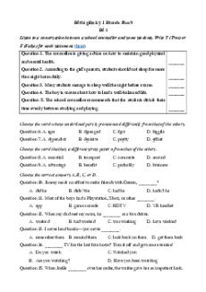 Bộ 9 đề thi giữa kì 1 Tiếng Anh 9 Friends Plus có đáp án