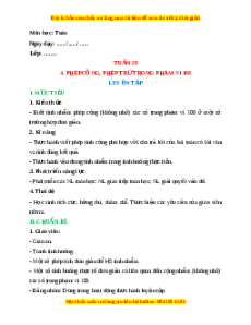 Giáo án Luyện tập Toán lớp 1 Cánh diều