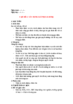 Giáo án Chủ đề 4: Xây dựng giá trị gia đình HĐTN 12 Chân trời sáng tạo