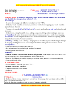 Giáo án Review 3 Tiếng Anh 8 Global success