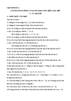 Chuyên đề Giải bài toán bằng cách vận dụng dấu hiệu chia hết lớp 4 (có lời giải)
