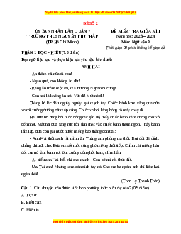 Đề thi giữa kì 1 Ngữ văn 9 - Đề 2