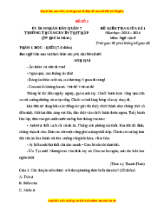 Đề thi giữa kì 1 Ngữ văn 9 - Đề 2