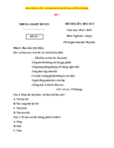 Đề thi giữa kì 1 Ngữ văn 6 Kết nối tri thức (đề 7)