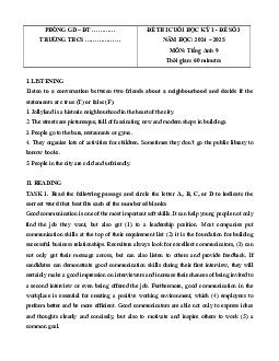 Đề thi Cuối kì 1 Tiếng Anh 9 Global success (Đề 3 kèm file nghe)