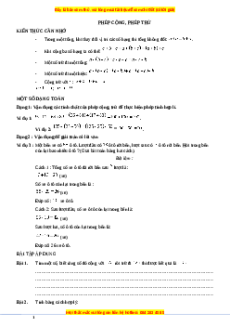 Chuyên đề Phép cộng, phép trừ Toán lớp 3 nâng cao Chân trời sáng tạo