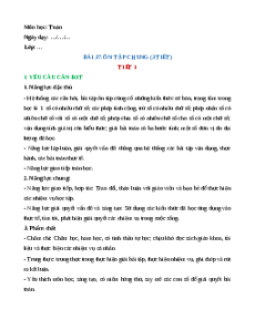 Giáo án Ôn tập chung Toán 4 Kết nối tri thức