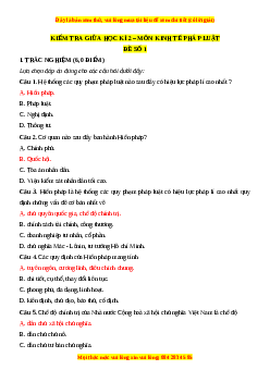 Đề thi giữa kì 2 Kinh tế pháp luật 10 Kết nối tri thức (Đề 1)
