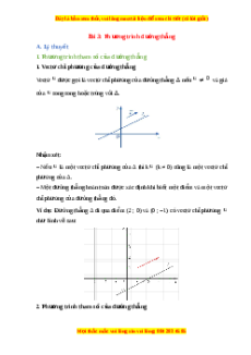 Lý thuyết Bài 3: Phương trình đường thẳng Toán 10 Cánh diều