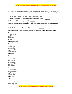 Đề thi cuối kì 1 Tiếng Anh 7 Global success (Đề 2 kèm file nghe)